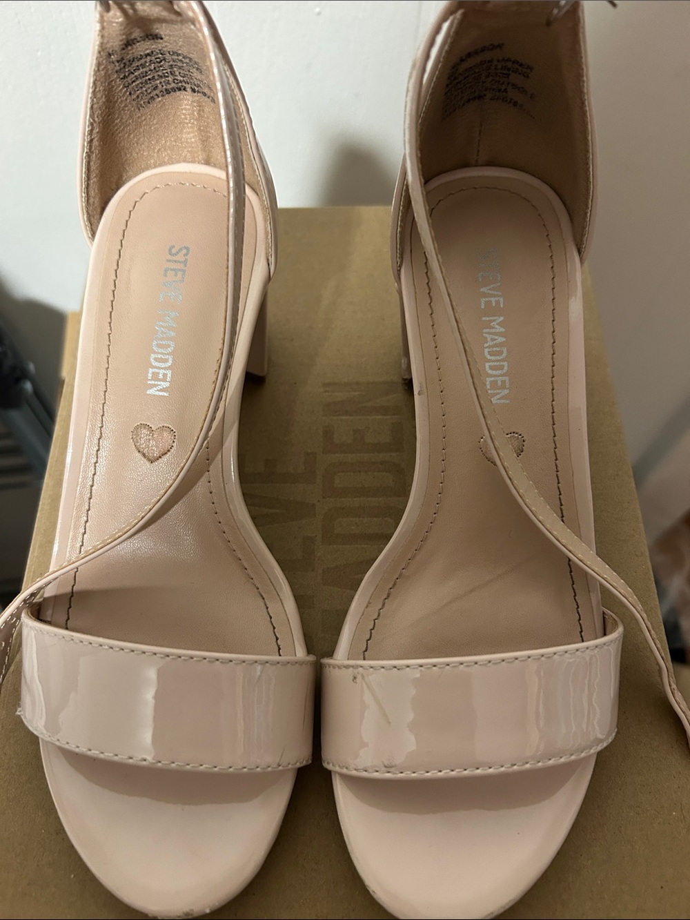 Steve Madden Blush Patent Block Heel Sandals
